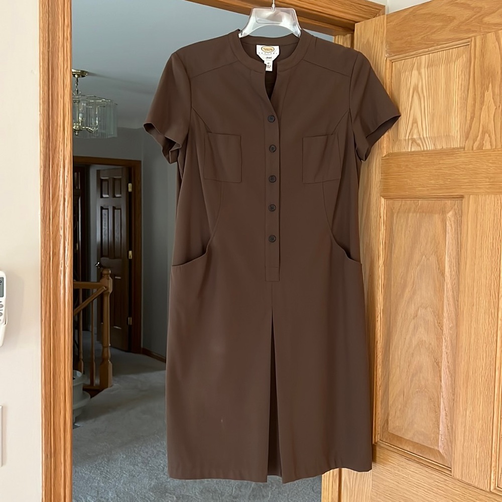 Talbots - Beautiful Brown Buttoned Dress - Size 12 Petite